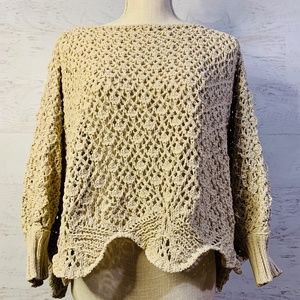 Jessica Simpson boho crocheted sweater/poncho